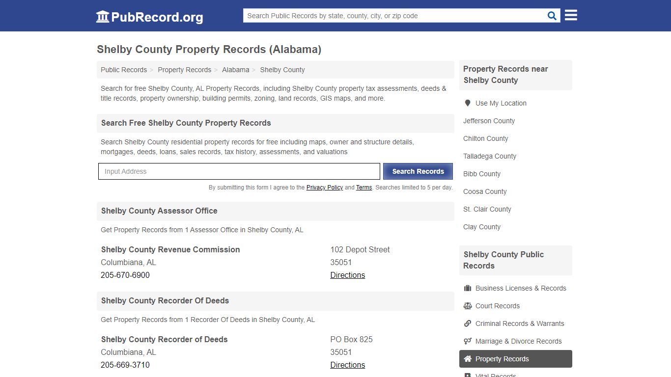 Shelby County Property Records (Alabama) - Public Record