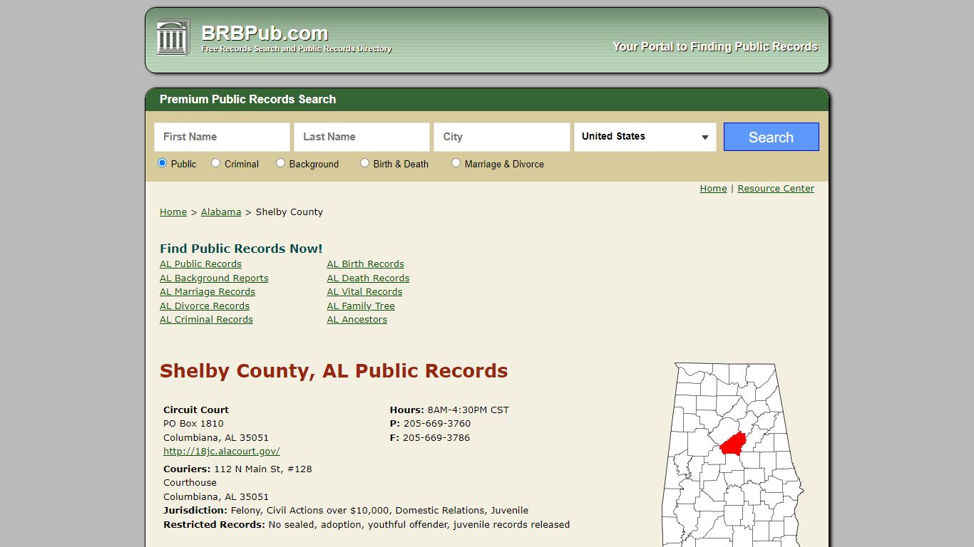 Shelby County Public Records | Search Alabama Government ...