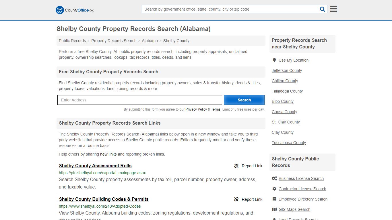 Property Records Search - Shelby County, AL (Assessments ...